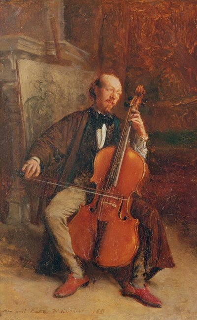 Alexandre Batta, wiolonczelista, 1855 autorstwa Jean Louis Ernest Meissonier