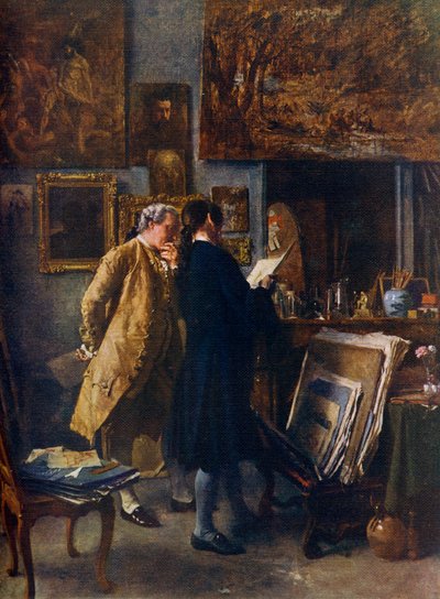 Artysta pokazujący swoje dzieło, ok. 1850, 1912. autorstwa Jean Louis Ernest Meissonier