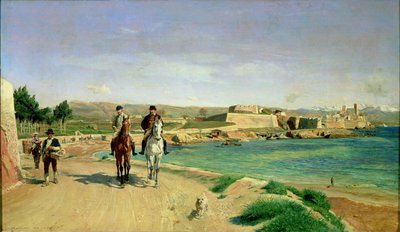 Antibes, przejażdżka konna, 1868 autorstwa Jean Louis Ernest Meissonier