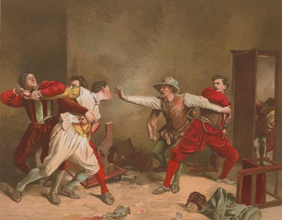 Bójka (chromolitho) autorstwa Jean Louis Ernest Meissonier