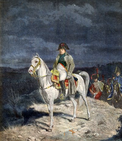 Cesarz Francji Napoleon I na koniu 1814 - rycina wg Meissoniera. autorstwa Jean Louis Ernest Meissonier