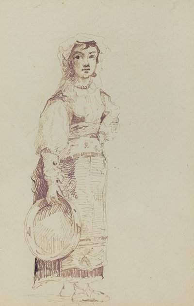 Kobieta z tamburynem (verso) autorstwa Jean Louis Ernest Meissonier