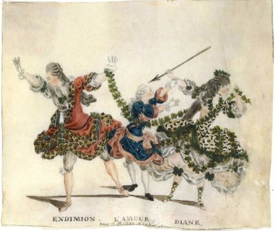 Projekt kostiumu do baletu Endymion autorstwa Gaetano Vestrisa, 1773-1778. autorstwa Jean Louis Fesch