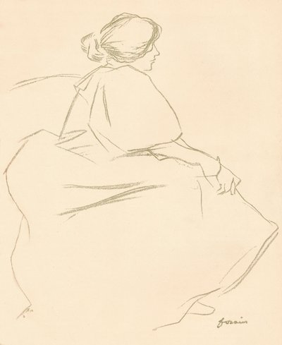 Studium kredką, c1872-1898, 1898 autorstwa Jean Louis Forain