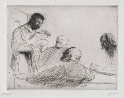 Przed posiłkiem w Emaus. autorstwa Jean Louis Forain