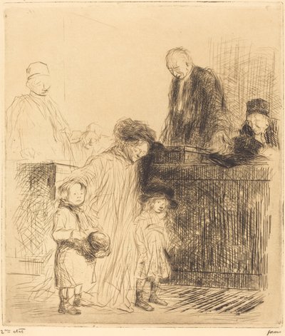 Wyjście z rozprawy (pierwsza płyta) autorstwa Jean Louis Forain