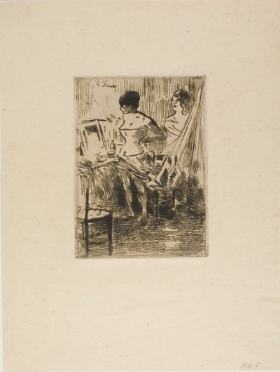 Tancerze w swojej garderobie autorstwa Jean Louis Forain