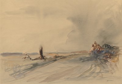 Ziemia zdewastowana recto, Postacie w pejzażu verso, ok. 1930 r. 1919. autorstwa Jean Louis Forain