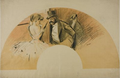 Wachlarz na bal Gavarni autorstwa Jean Louis Forain