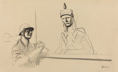 Żołnierz francuski przemawiający do Germanii, ok. 1930 r. 19141919. autorstwa Jean Louis Forain
