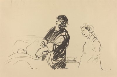 Scena szpitalna, ok. godz. 19141919. autorstwa Jean Louis Forain
