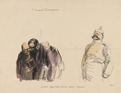 Gdyby odnieśli zwycięstwo – masz dwie godziny na podpisanie, c. 1919. autorstwa Jean Louis Forain