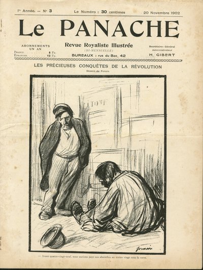 Ilustracja Jean-Louis Forain (1852-1931) do okładki Le Panache, ilustrowany magazyn rojalistyczny autorstwa Jean Louis Forain