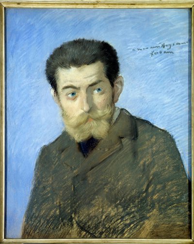 Portret francuskiego pisarza Charlesa Marie Georgesa Huysmansa z Jorisem Karla Huysmansa (1848-1907) Pastel Jean-Louis Forain (1852-1931) Nd. 0,55x0,44 m XIX wiek - Portret francuskiego pisarza Charlesa Marie Georges Huysmansa zwanego Joris Karl Huysmans autorstwa Jean Louis Forain