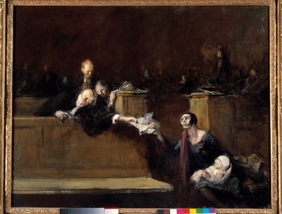 Scene de tribunal Obraz Jean Louis Forain (1852-1931) XX w. Słońce. 0,73x0,92 m Paryż, Musee du Louvre autorstwa Jean Louis Forain