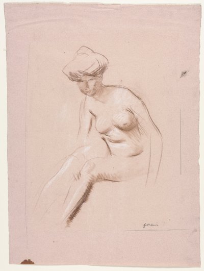 Siedzący nago, czwarty kwartał 1800 lub pierwszy trzeci 1900. autorstwa Jean Louis Forain