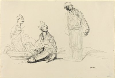 Żołnierze Przygotowujący Posiłek, ok. godz. 19141919. autorstwa Jean Louis Forain
