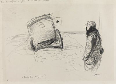 Na linii ognia, ok. godz. 19141919. autorstwa Jean Louis Forain