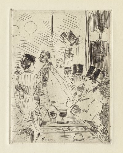 Kawiarnia w Nowych Atenach, ok. 1876 (akwaforta) autorstwa Jean Louis Forain