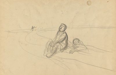 Dwie postacie na drodze (verso) autorstwa Jean Louis Forain