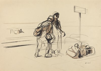 Dwóch francuskich żołnierzy przy tablicy ogłoszeń autorstwa Jean Louis Forain