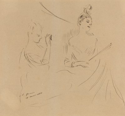 Dwie panie w loży autorstwa Jean Louis Forain