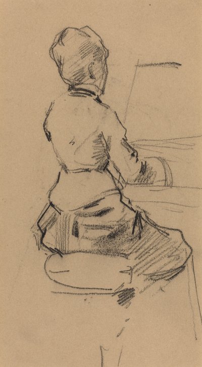 Młoda kobieta siedząca przy fortepianie [verso] autorstwa Jean Louis Forain