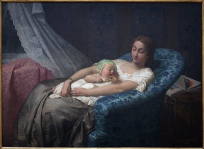 Młoda matka. Obraz Jean Louis Hamona (1821-1874), olej na płótnie autorstwa Jean Louis Hamon