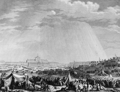 Rewolucja Francuska: Dzieła Pól Marsowych w Paryżu na święto Federacji 14 lipca autorstwa Jean Louis II (after) Prieur