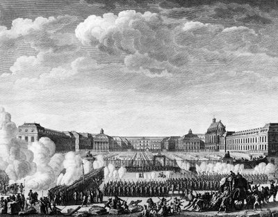 Rewolucja francuska: król obiecał przyjechać do Paryża 6 października autorstwa Jean Louis II (after) Prieur
