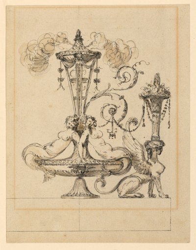 Projekt dla dekoracyjnej arabeski autorstwa Jean Louis Prieur the Younger