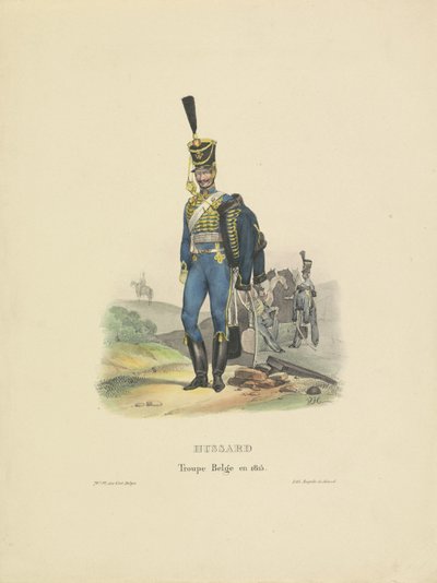 Huzar holenderski, 1815 Hussard Troupe Belge en 1815 (tytuł na obiekcie) autorstwa Jean Louis Van Hemelryck