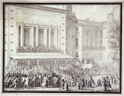 Ludzie zamykający drzwi Opery: 12 lipca autorstwa Jean Louis the Younger Prieur