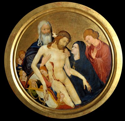 Litość naszego Pana, powiedział „wielka okrągła Pieta” Obraz przypisywany Jeanowi Malouelowi (ok. 1370-1415) 1400 nd. 0,64m. autorstwa Jean Malouel or Maelwael