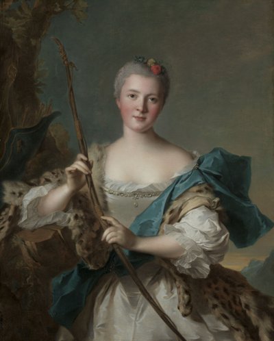 Portret kobiety jako Diany, 1752 autorstwa Jean Marc Nattier