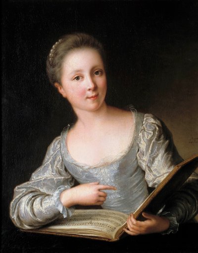 Portret młodej kobiety Młoda kobieta czyta nuty - Obraz Jean Marc (Jean-Marc) Nattier (1685-1766) 1719 Dim 0,74 x 0,60 m autorstwa Jean Marc Nattier