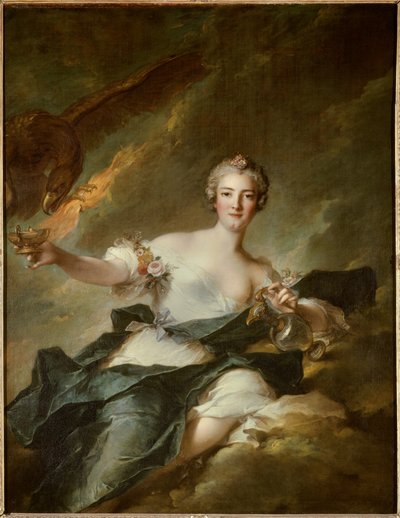 Portret księżnej Chaulnes, reprezentowanej w Hebe, bogini Rozumu (Anne Josephe Bonnier de la Masson (1718-1787), żony księcia Chaulnes) Przedstawia go orzeł symbolizujący boga Jowisza - Obraz Jeana Marca ( Jean-Marc) Nattie autorstwa Jean Marc Nattier