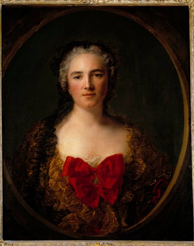 Portret markizy Louise Elisabeth De Dreux Breze Nosi sukienkę ozdobioną czerwonym węzłem - Obraz Jean Marc (Jean-Marc) Nattier (1685-1766) 1749 Dim 0,73x0,59 m Douai musee de la Chartreuse autorstwa Jean Marc Nattier