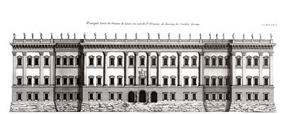 Luwr w Paryżu, projekt Gian Lorenzo Bernini: elewacja elewacji głównej od strony Saint-Germain l
