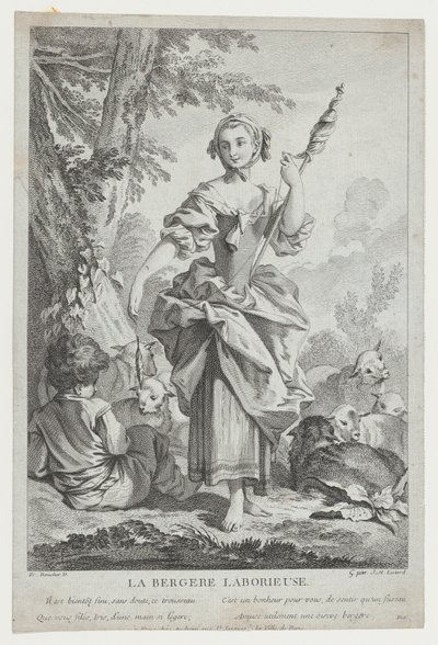 La Bergere Laborieuse, XVIII wiek. autorstwa Jean-Michel Liotard