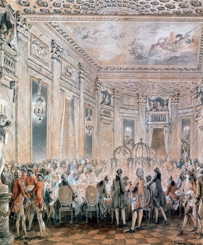 Uczta w Louveciennes, 1771 autorstwa Jean Michel the Younger Moreau