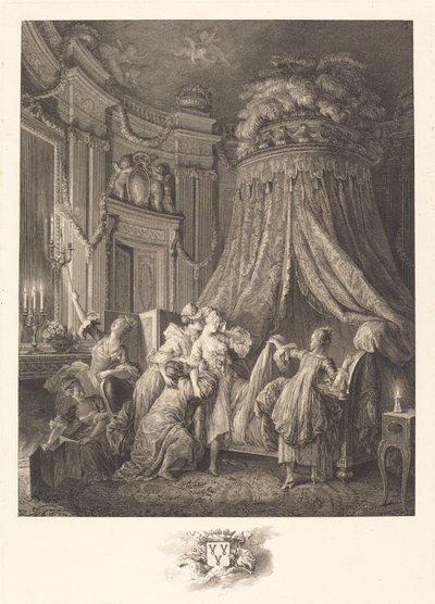 Łóżko panny młodej autorstwa Jean Michel Moreau and Jean Baptiste Blaise Simonet after Pierre Antoine Baudouin