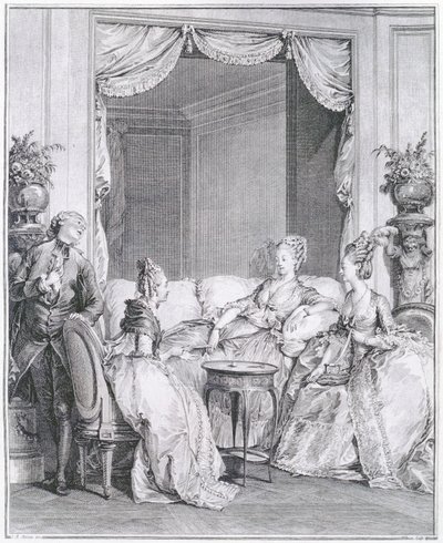 Nie bój się, mój dobry przyjacielu, grawerowany przez I.S. Helman (1743-1809) autorstwa Jean Michel the Younger Moreau