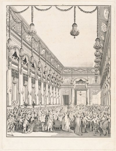 Uczta królewska - Święto z okazji narodzin prałata Delfina, 21 stycznia 1782 autorstwa Jean Michel Moreau the Younger