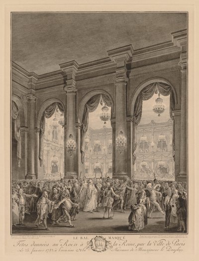 Bal maskowy wydany w Hôtel de Ville, 23 stycznia 1782 r. autorstwa Jean Michel the Younger Moreau