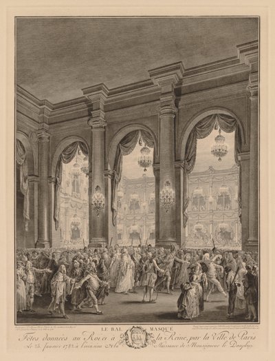 Bal maskowy w Hôtel de Ville, 23 stycznia 1782 autorstwa Jean Michel the Younger Moreau