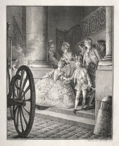 Restive of Bretonne: Mali chrzestni, 1777. autorstwa Jean Michel the Younger Moreau