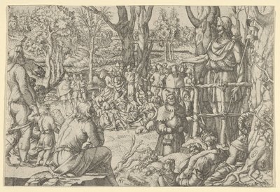 Głoszenie św. Jana na pustyni, 1535-55. autorstwa Jean Mignon