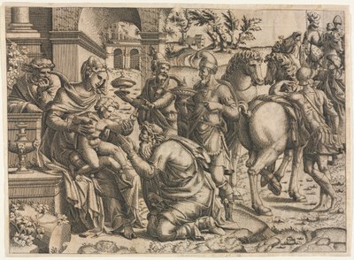 Adoracja Trzech Króli, c. 1545. autorstwa Jean Mignon