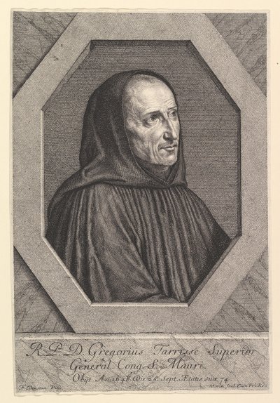 Dom Gregoire Tarrasse, przełożony generalny Zgromadzenia Saint-Maur. autorstwa Jean Morin